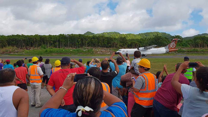 ATR Plane landing at Rotuma Airport