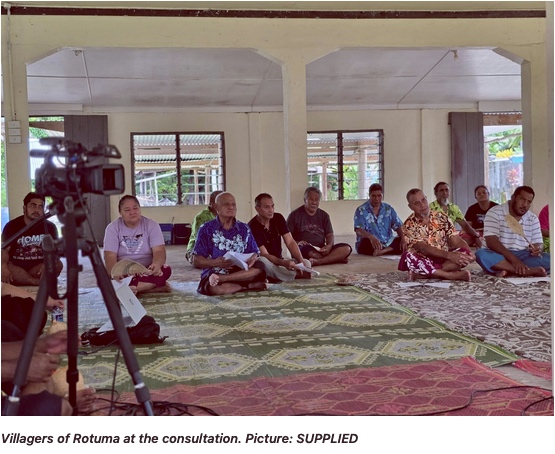 Rotuman villagers at meeting