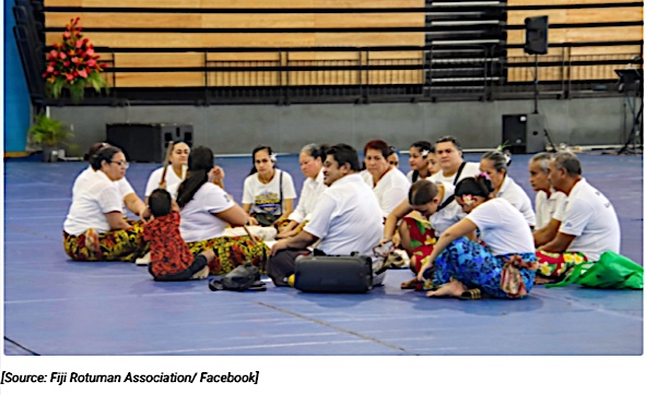Group sitting by dance floor