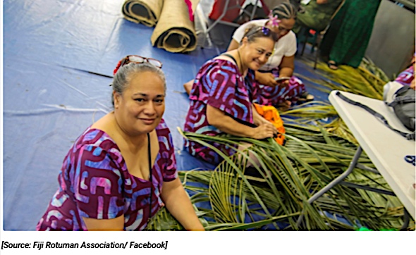 Women weaving baskets