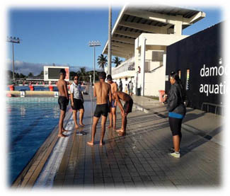 training at aquatic center